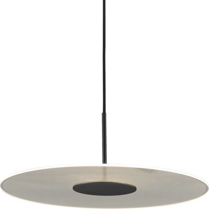 Matte Black LED Pendant Light with Nickel Accents