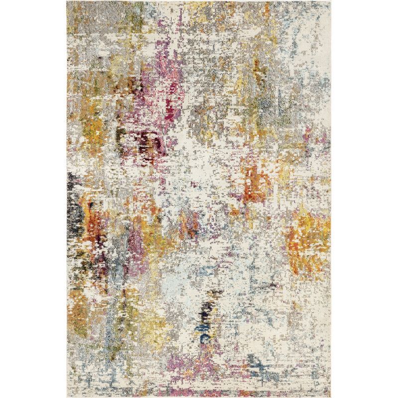 Colorful Abstract Multicolor 4' x 6' Kids Area Rug