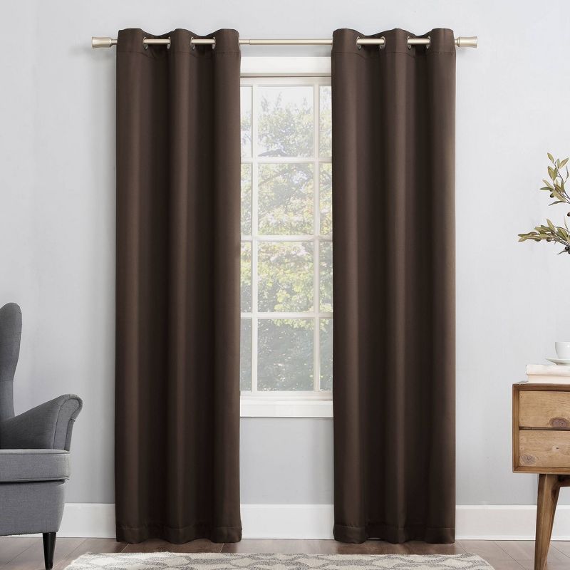 Chocolate 54"x108" Blackout Polyester Grommet Curtain Panel