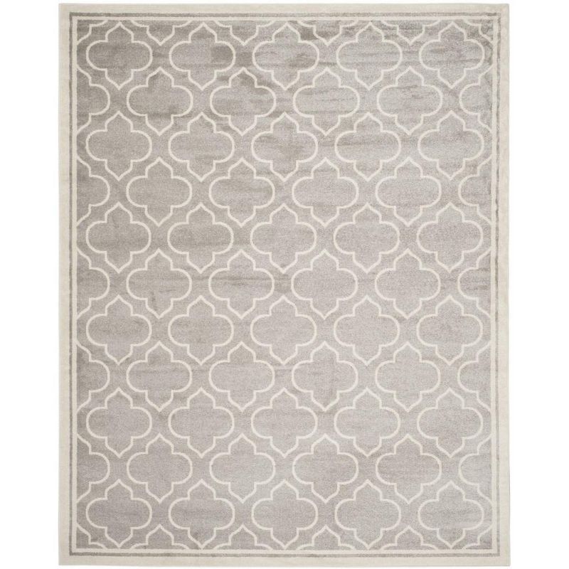 8' x 10' Grey Geometric Easy Care Synthetic Area Rug