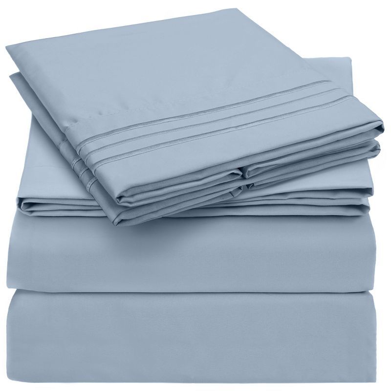 Queen Blue Hydrangea Microfiber Deep Pocket Sheet Set