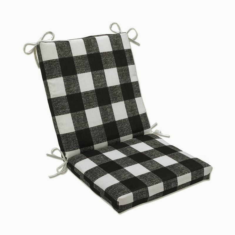 Black and White Buffalo Check Outdoor Chair Cushion