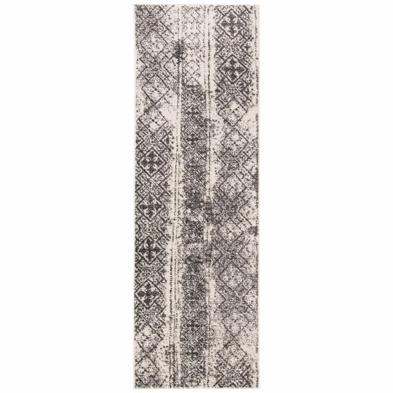 Adirondack Silver and Black Geometric Area Rug 2'6" x 4'