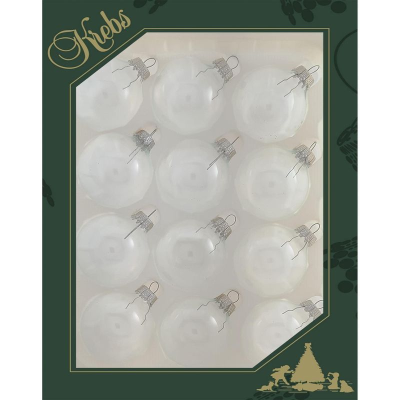 Clear Glass Christmas Ornaments Set with Silver Caps