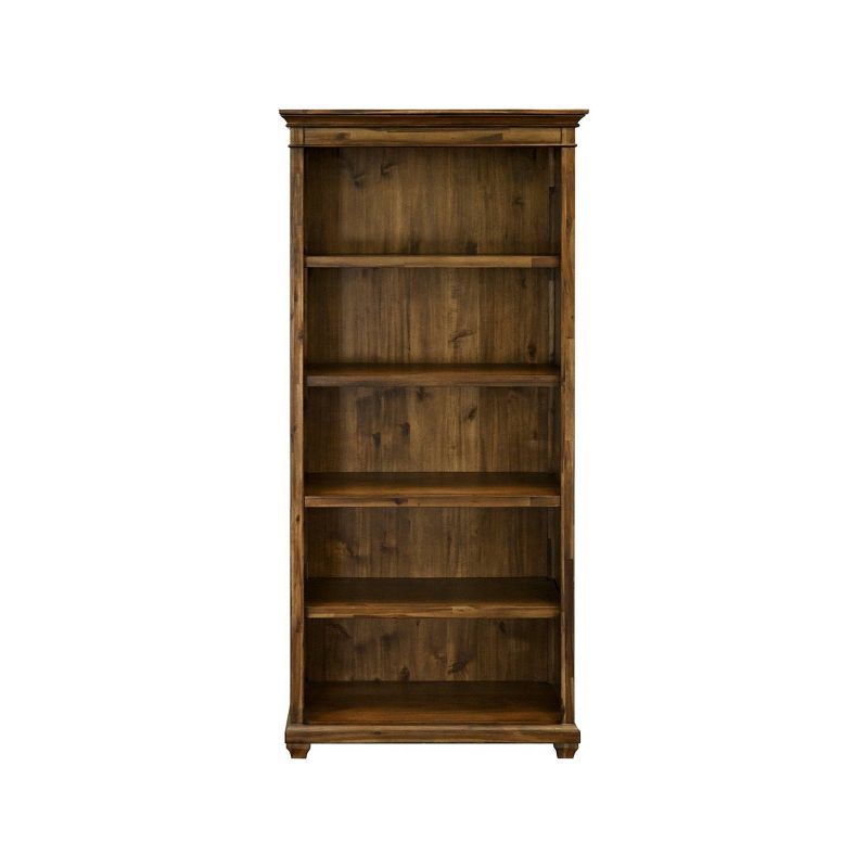 Porter 74" Brown Wood Adjustable Shelves Bookcase