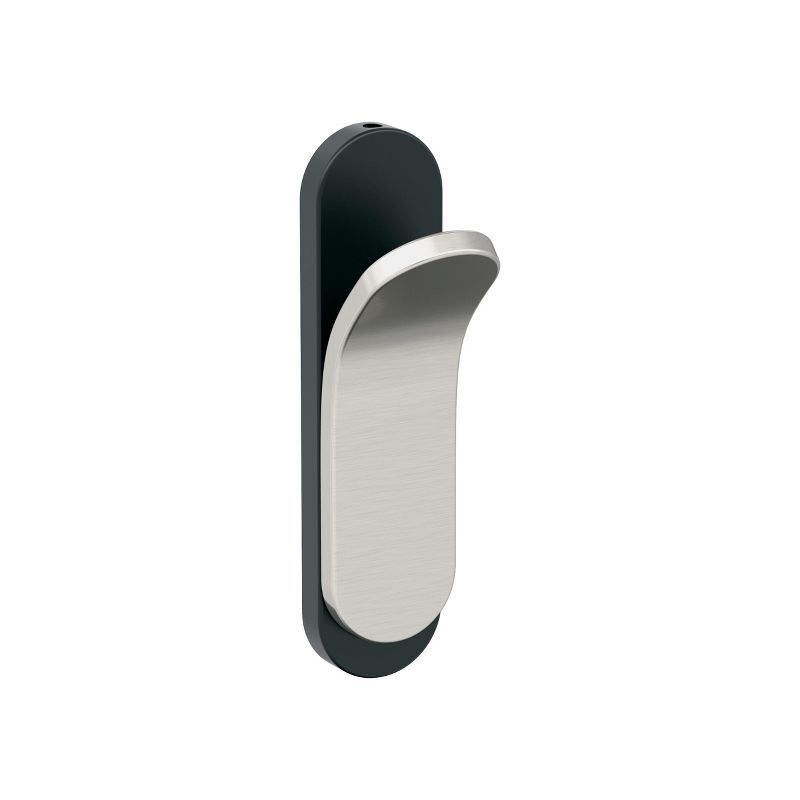 Matte Black and Satin Nickel Single Prong Metal Wall Hook