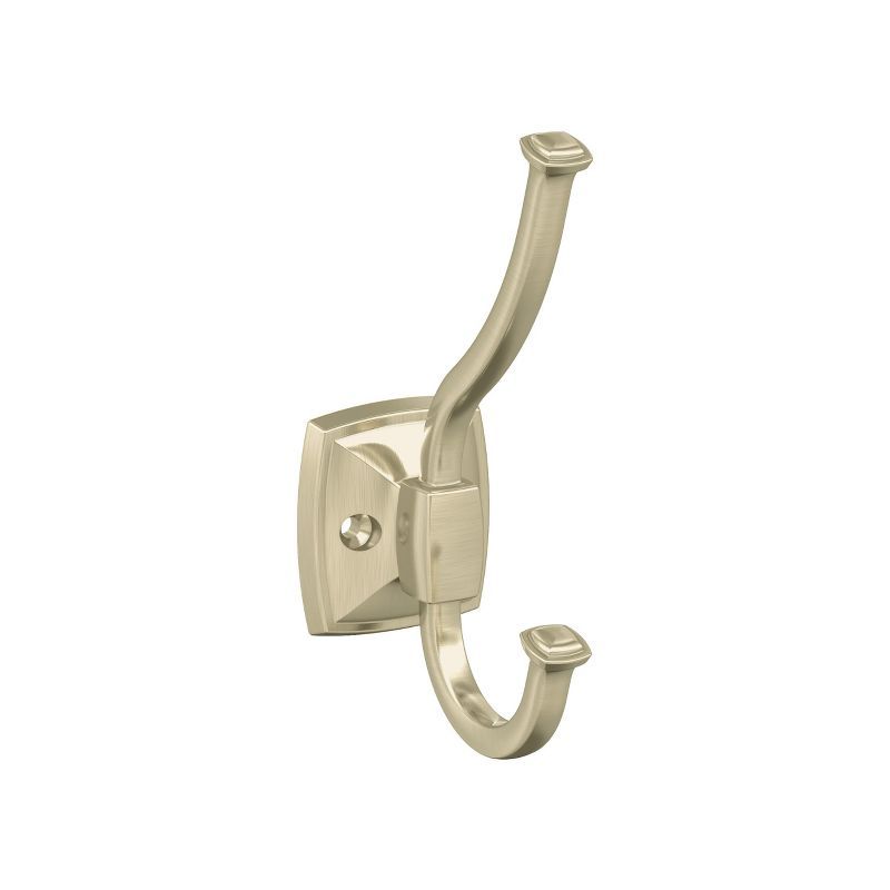 Golden Champagne Double Prong Decorative Metal Wall Hook