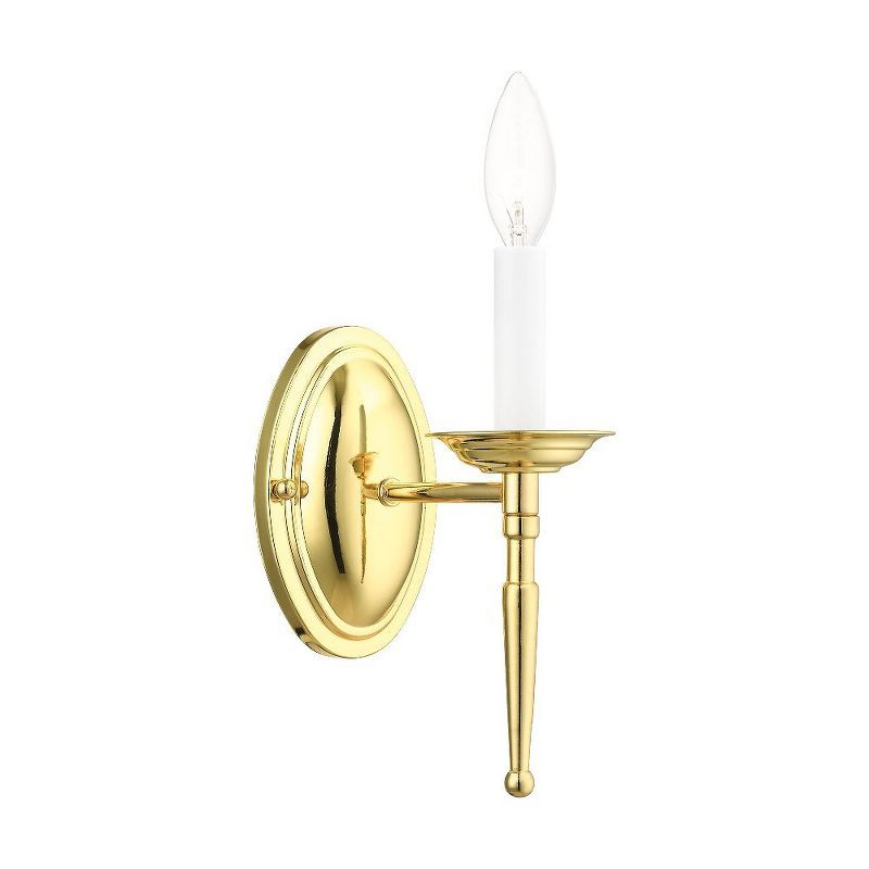 Williamsburgh Polished Brass 1-Light Colonial Wall Sconce