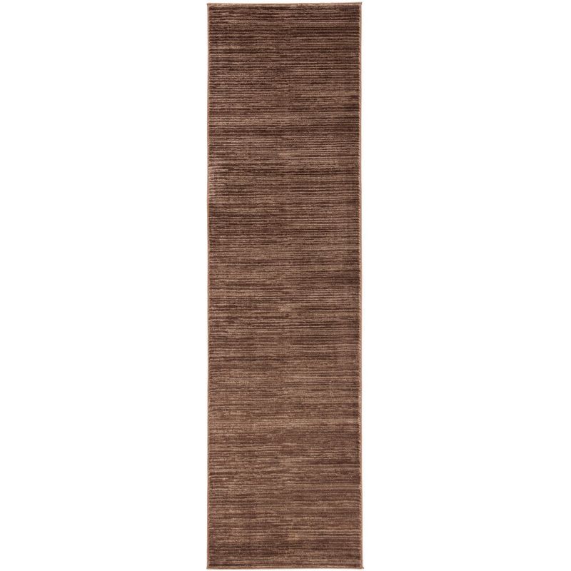 Brown Hand-Knotted Synthetic Runner Rug, 2'2" x 6'