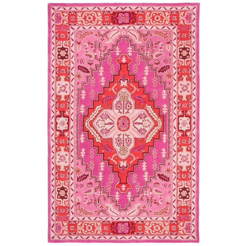 Bellagio Red and Pink Tufted Wool Area Rug