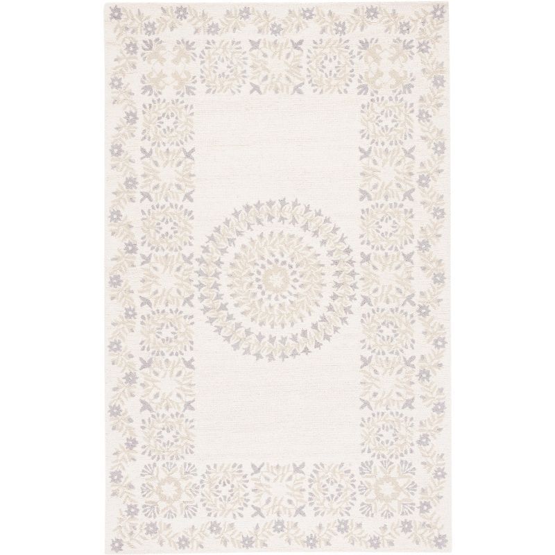 Empire Ivory and Beige Hand-Tufted Wool Area Rug - 8' x 10'