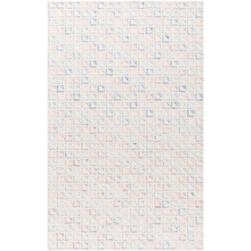Blue and Ivory Hand-Tufted Wool 8' x 10' Area Rug