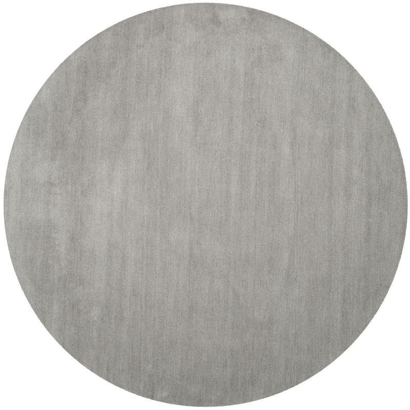 Handmade Gray Wool Tufted Round Rug - 4' Diameter