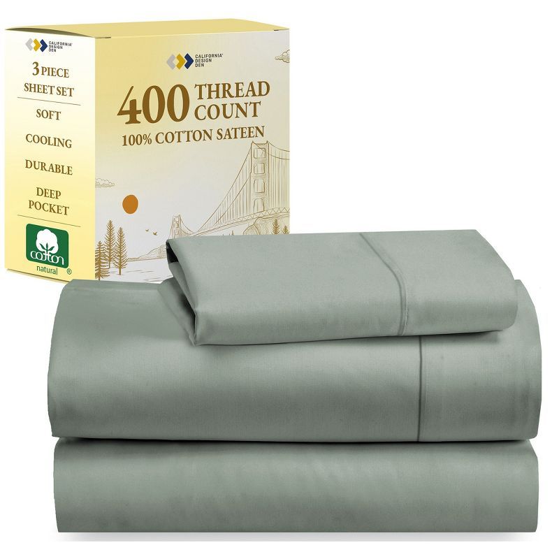 Twin Sage Green Soft Cotton Sheet Set