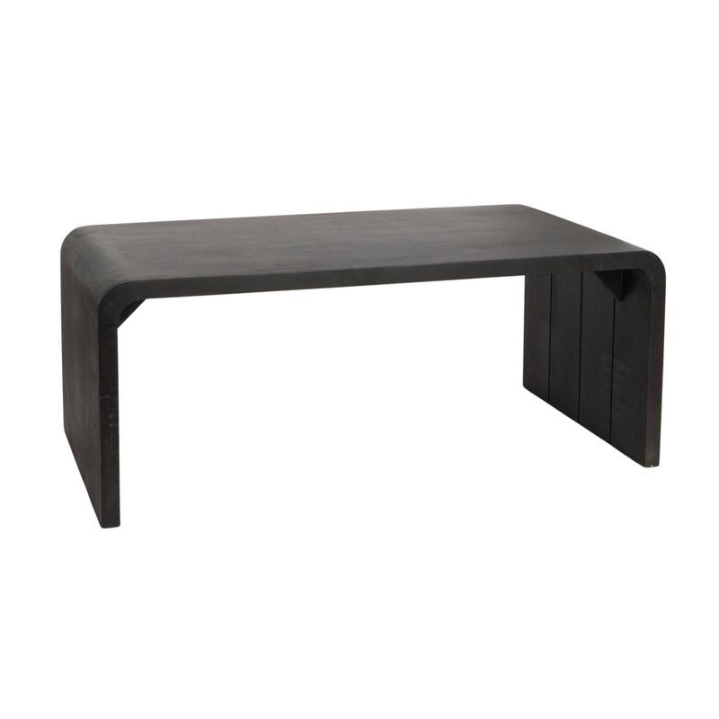 45 in Black Mango Wood Waterfall Edge Coffee Table