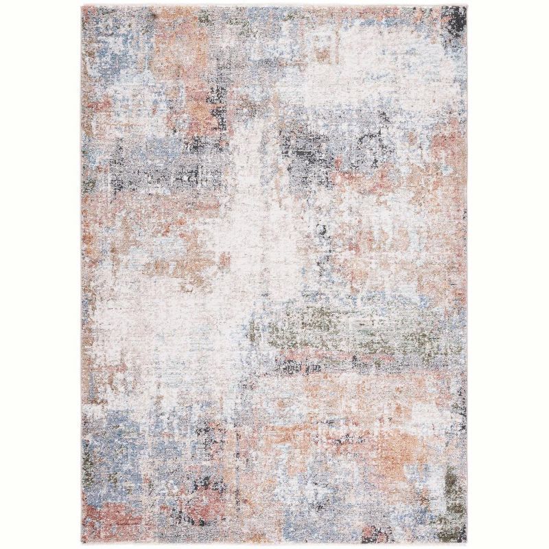 Jasmine Blue and Ivory Synthetic Area Rug