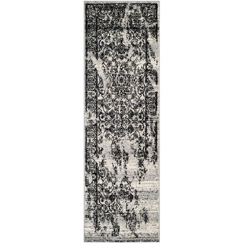 Reversible Silver & Black Synthetic Easy-Care Rug 30"x18"