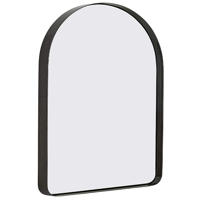 Arched Top Black Metal Framed Full-Length Mirror