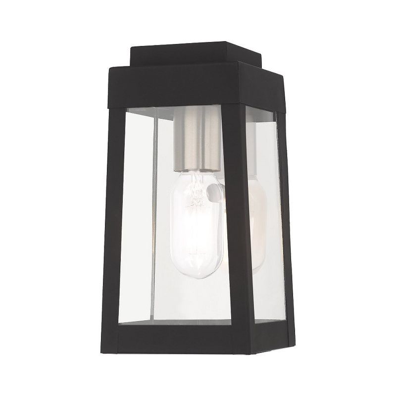 Oslo Sleek Black Outdoor Wall Lantern with Clear Glass