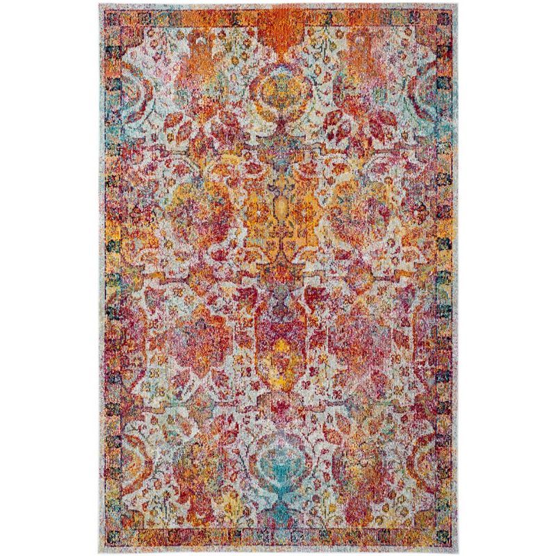 Safavieh Crystal Light Blue and Orange 9' x 12' Synthetic Area Rug