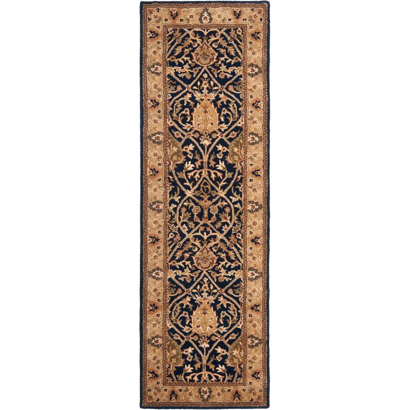 Persian Legend Blue and Gold Hand-Tufted Wool Runner Rug