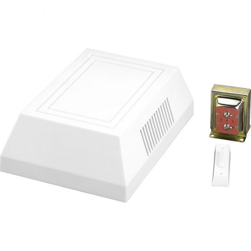 White Plastic Door Chime Kit with LED Push Buttons