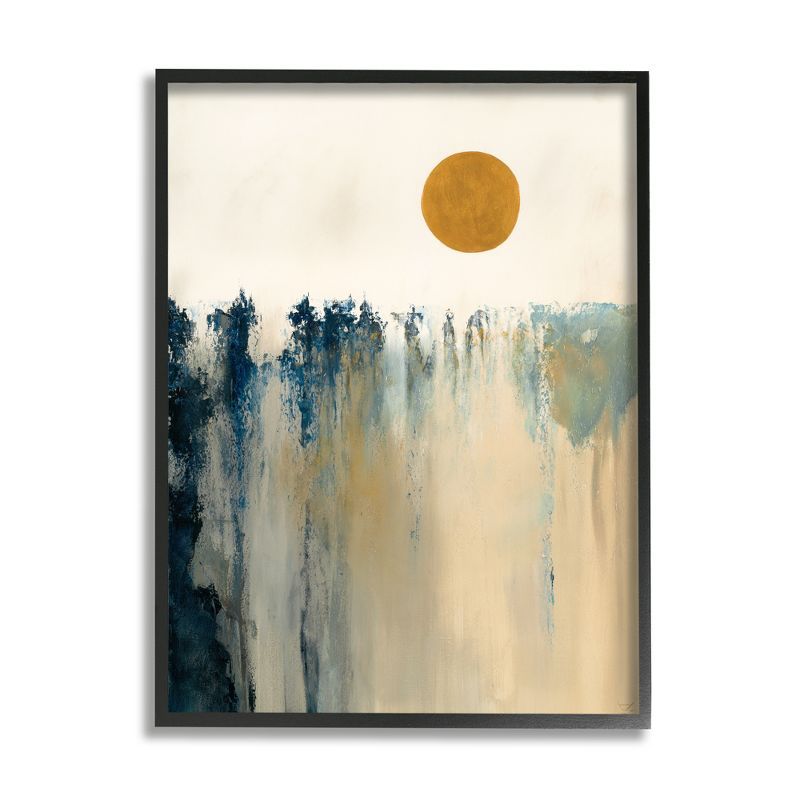 Abstract Daytime Sun Landscape Canvas Print in Black Frame