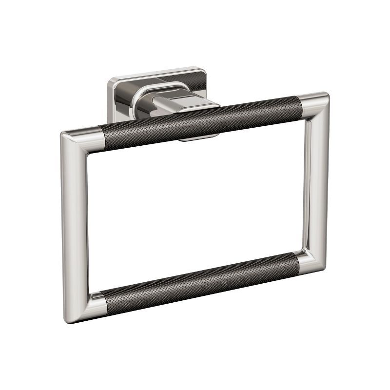 Polished Nickel and Gunmetal Wall Mounted Towel Ring