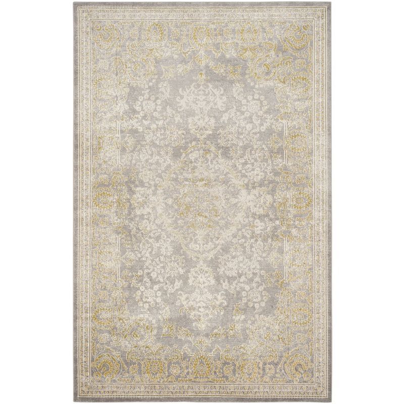 Reversible Gray Synthetic 9' x 12' Easy Care Area Rug