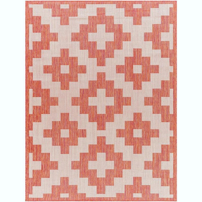 Spivey Global Dark Coral 5'3" x 7' Wool Area Rug