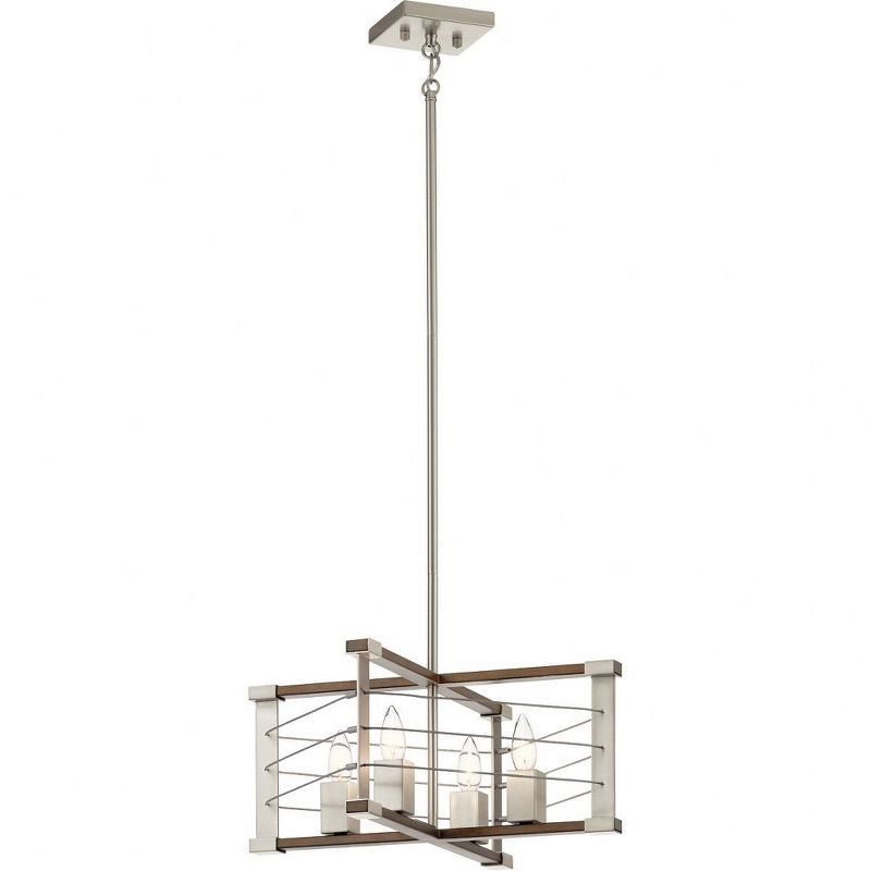 Lente Brushed Nickel 4-Light Vintage Pendant