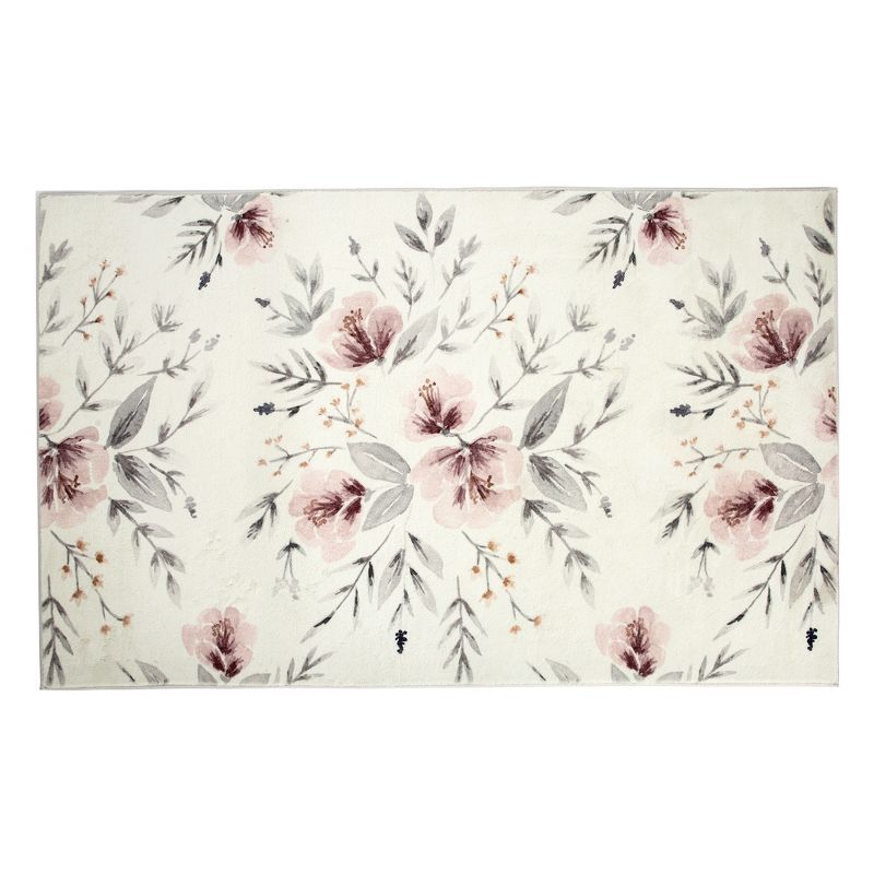 Adeline 5' x 7' Gray Floral Synthetic Area Rug