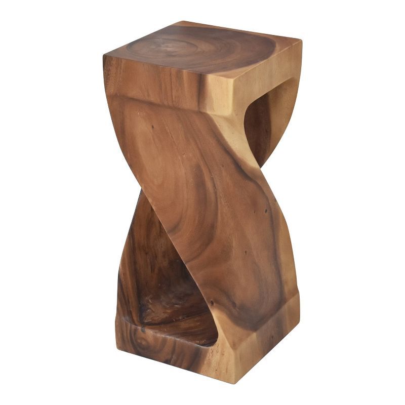 Solana Natural Acacia Wood Twist Accent Side Table