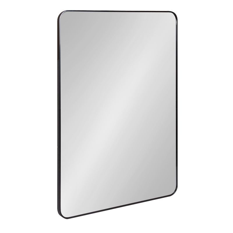 Zayda Sleek Black Aluminum Rectangular Wall Mirror 30x42