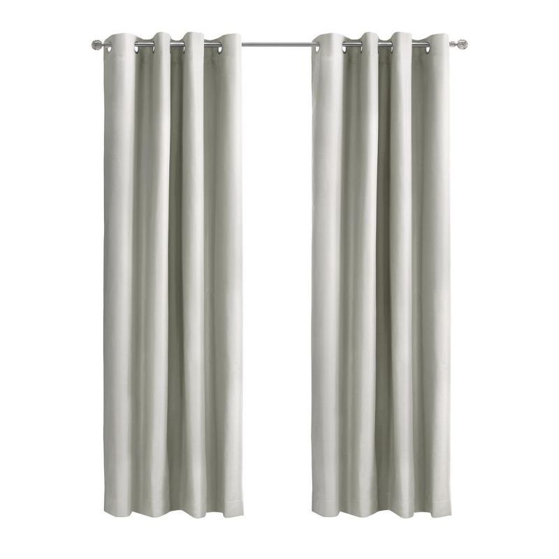 White Polyester Blackout Grommet Curtain Panel 52" x 63"