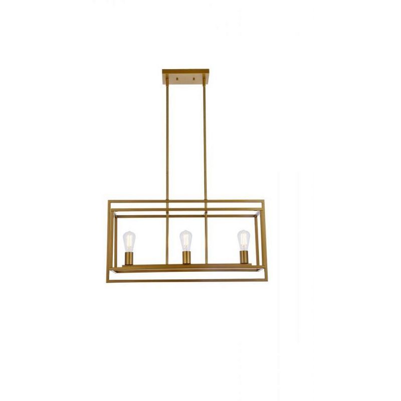 Elegant Brass 3-Light Linear Pendant for Indoor/Outdoor