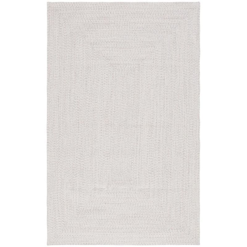 Ivory Braided Reversible Handmade Synthetic Area Rug