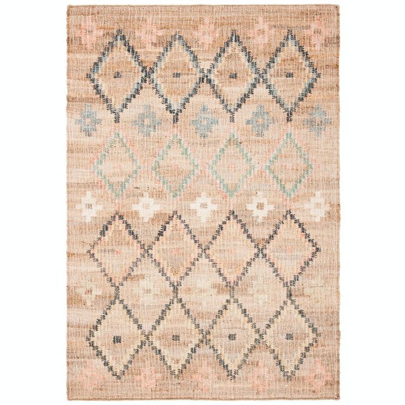 Bohemian Bliss Blue Cotton 24" Square Handwoven Accent Rug