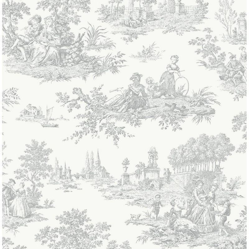 Argos Grey Chateau Toile Vinyl Peel and Stick Wallpaper