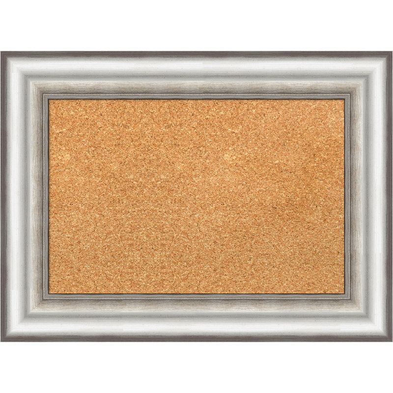 Amanti Art Silver Framed Natural Cork Bulletin Board