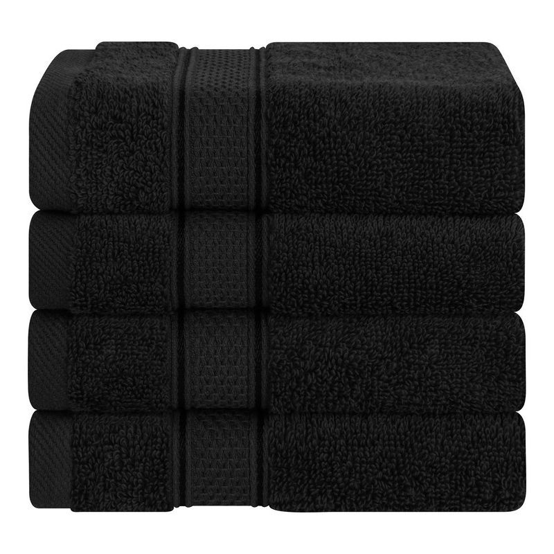 Salem Black 13" x 13" Turkish Cotton Washcloth Set