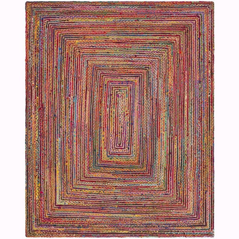 Boho-Chic Red and Multi Cotton Blend Flat Woven 8' x 10' Area Rug