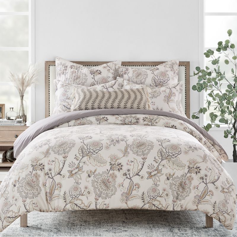 Ophelia Blush Floral Cotton King Duvet Set