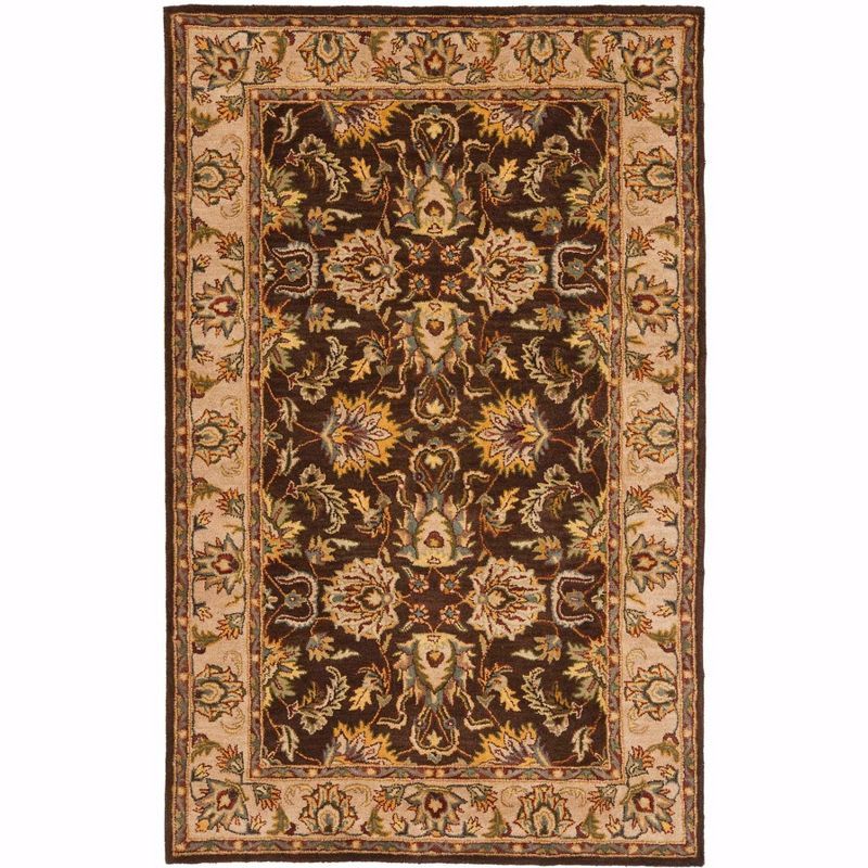 Heritage Brown and Ivory Hand-Tufted Wool Area Rug 6' x 9'