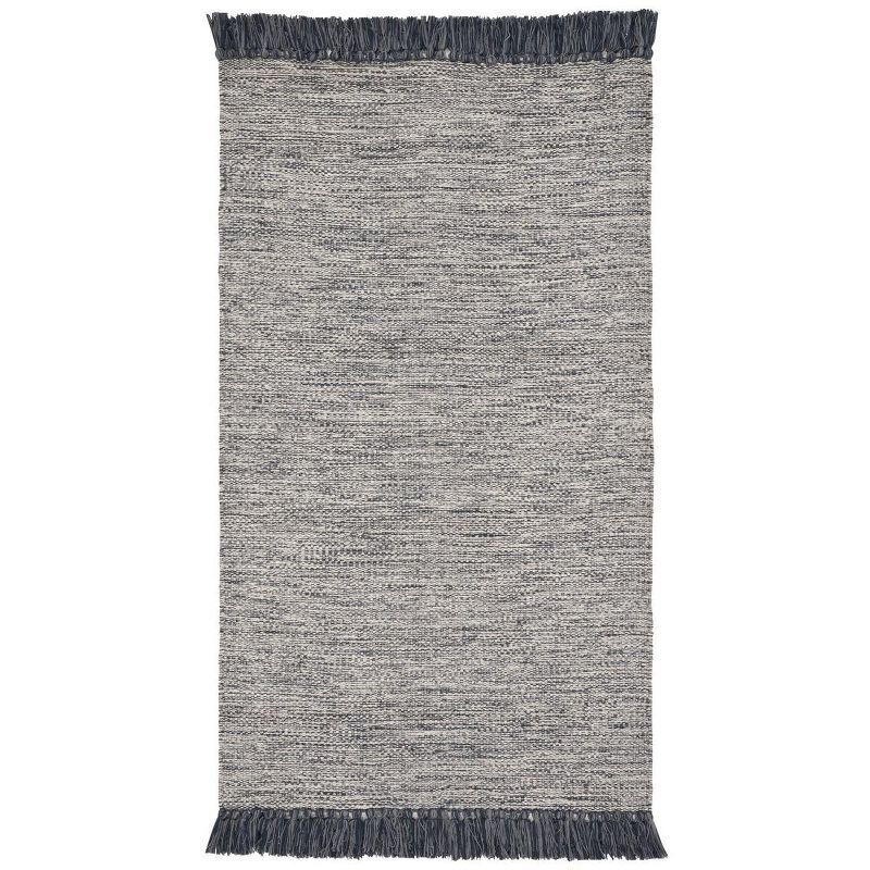 Coastal Charm Gray Cotton Hand-Woven 3' x 5' Area Rug