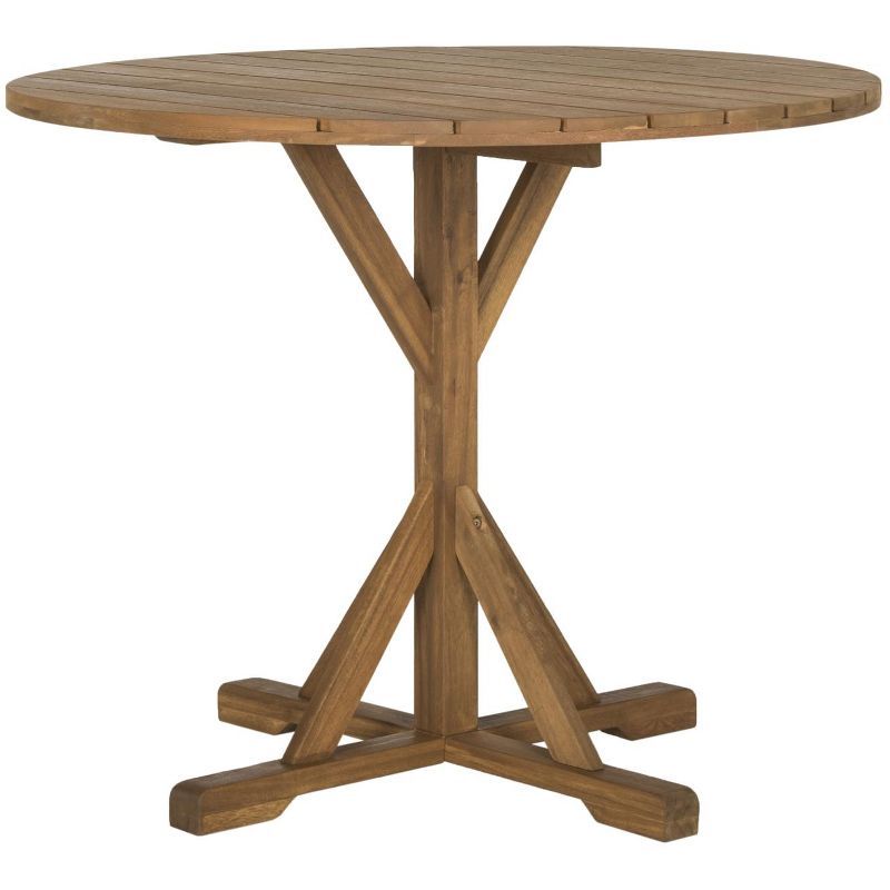 Maldives Resort-Inspired 35" Round Acacia Wood Outdoor Dining Table