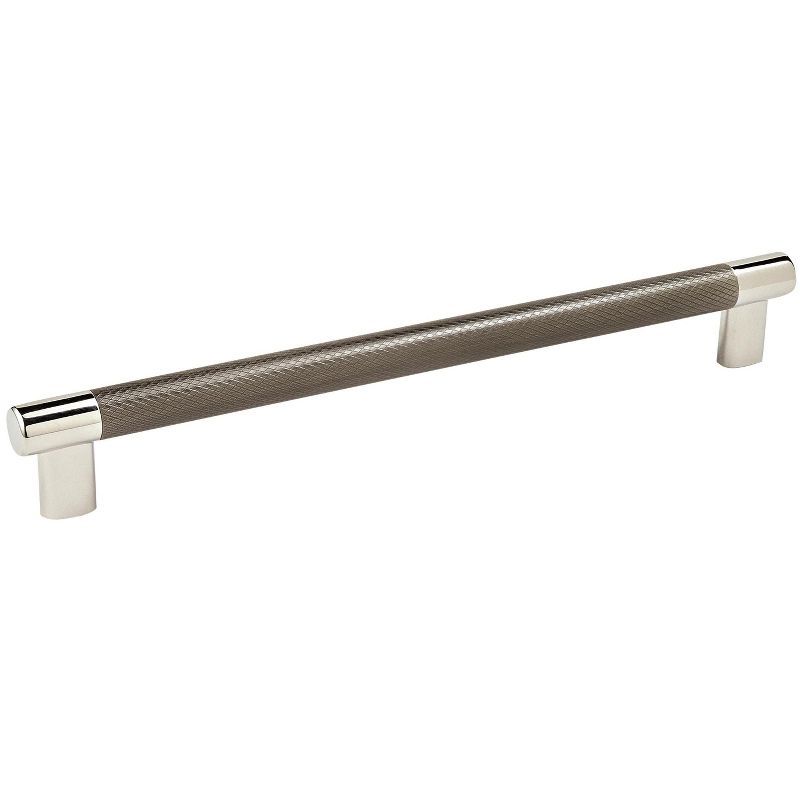 Polished Nickel and Gunmetal 10-1/16" Modern Industrial Bar Pull