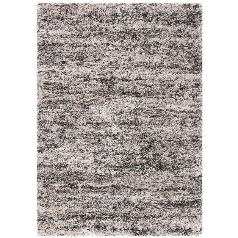 Gray and Cream 4' x 6' Shag Area Rug