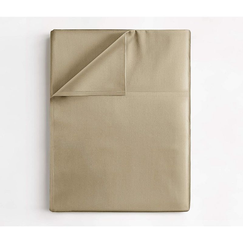 Luxuriously Soft Beige Queen Cotton Flat Sheet