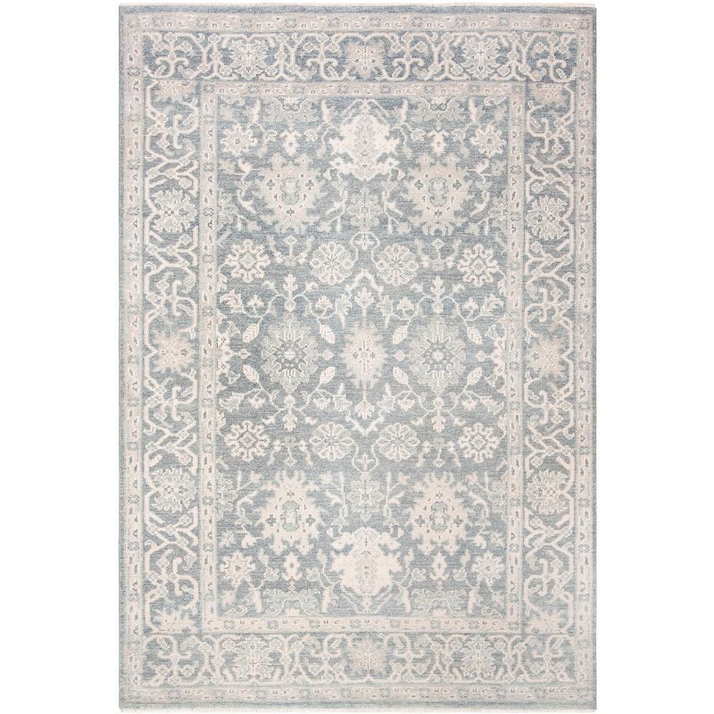 Oushak Gray Hand-Knotted Wool 6' x 9' Area Rug